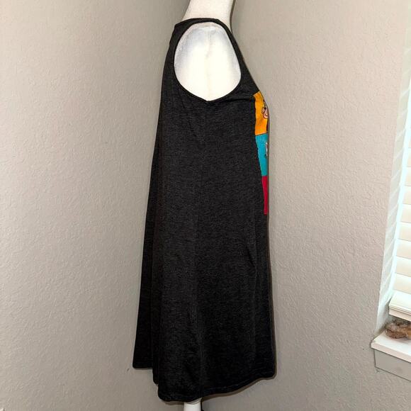 Pete The Cat Family & Friends Collage Tank Dress Women's M Heather Gray Teacher - Picture 2 of 8
